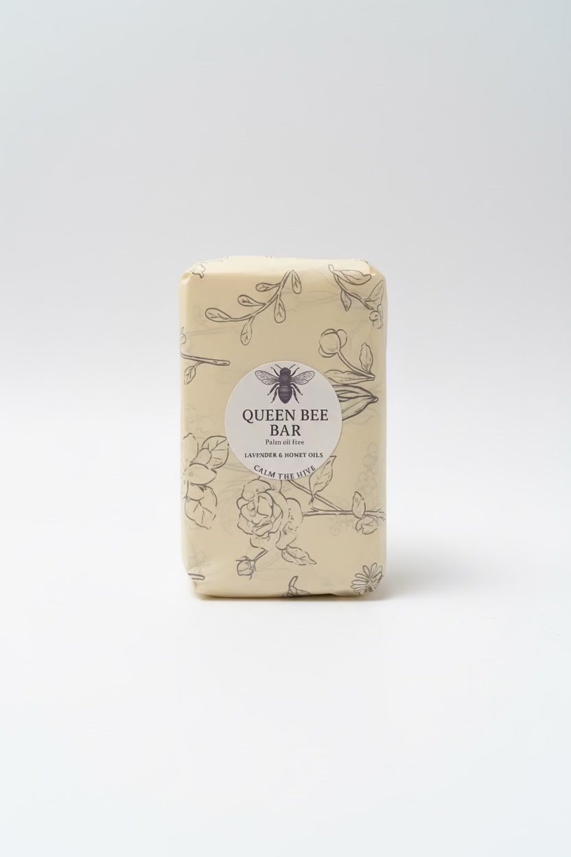 Lavender honey soap white background
