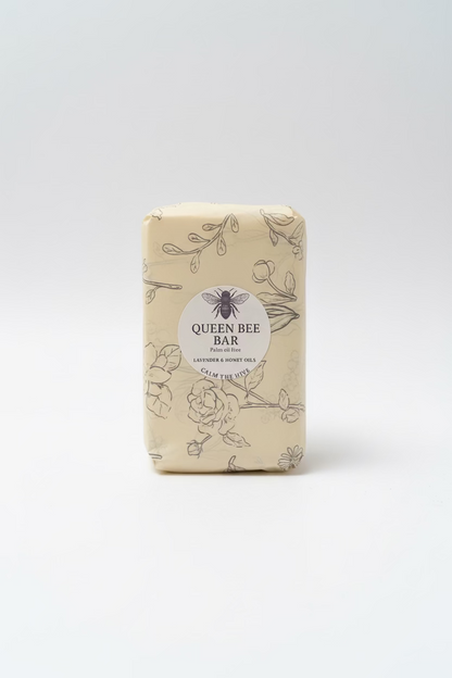 Lavender honey soap white background