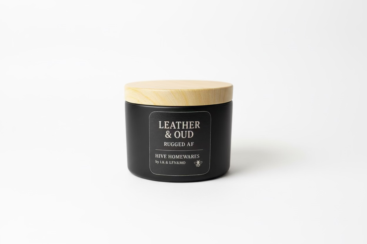 🖤 Leather & Oud – Rugged AF
For the ones who smell like mystery, not moisturizer. - Hive Homewares