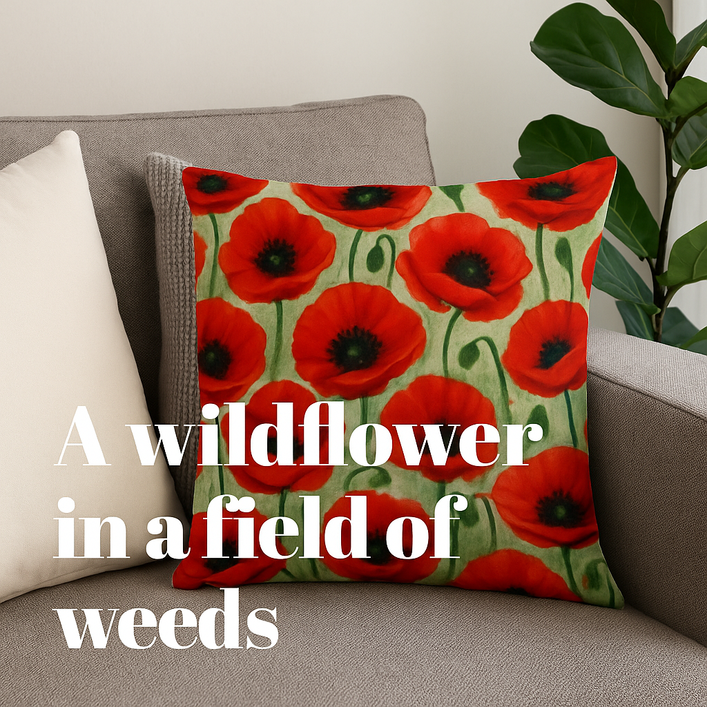 Lacy in Bloom – Poppy Cushion Cover