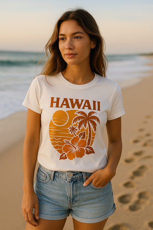 🌞 Hawaii Tee – Sunset Tropic Edition. Organic Cotton