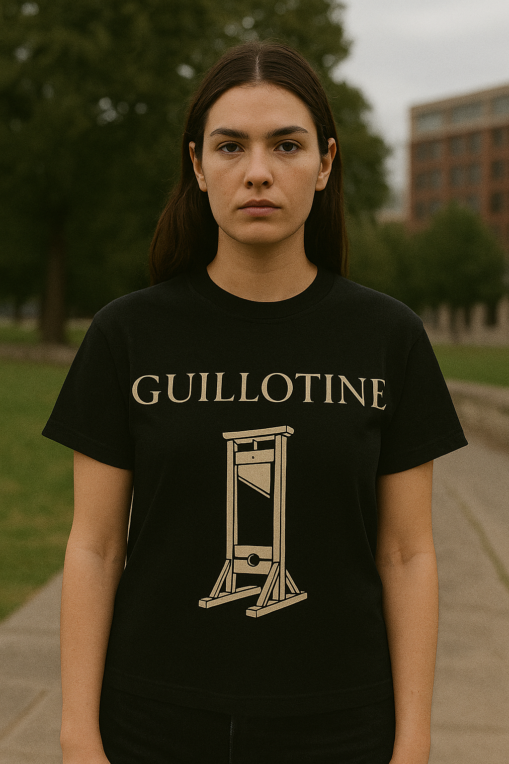 Guillotine – Beige on Black(women’s fit)