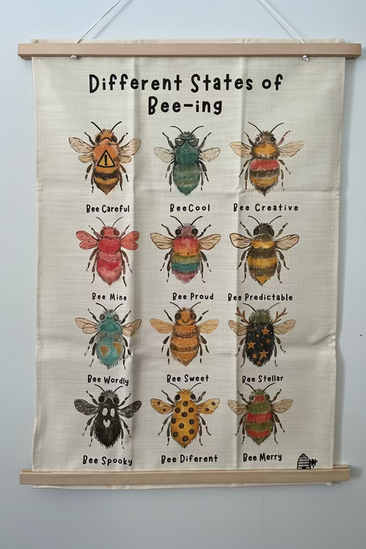 Linen tea towel - ‘The Different States of Being’