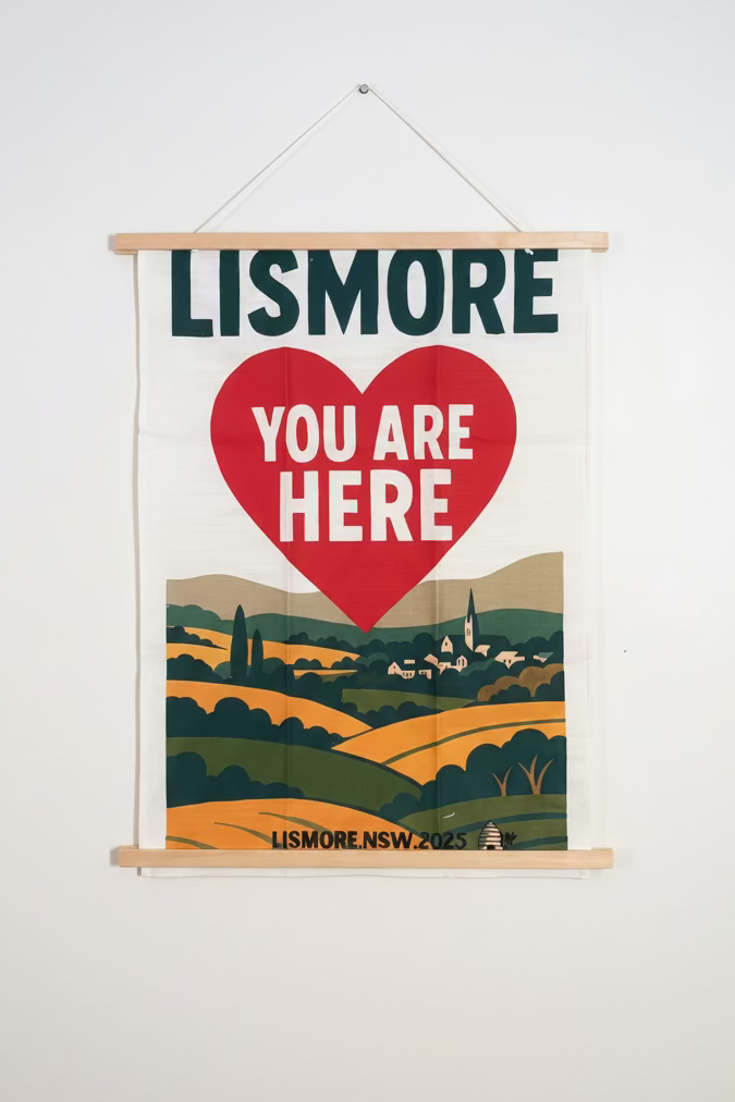 Linen Tea Towel - Lismore. You Are Here
