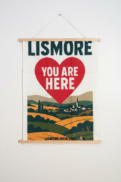 Linen Tea Towel - Lismore. You Are Here