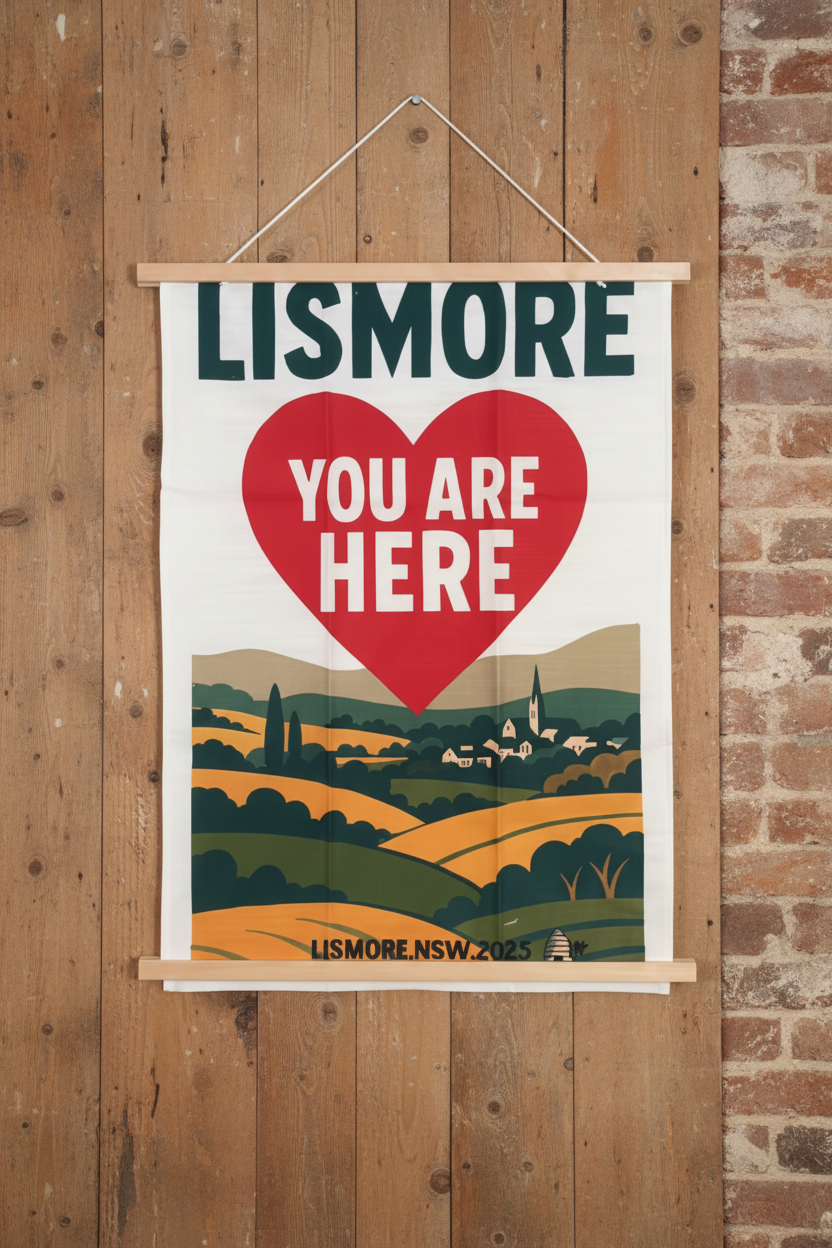 Linen Tea Towel - Lismore. You Are Here