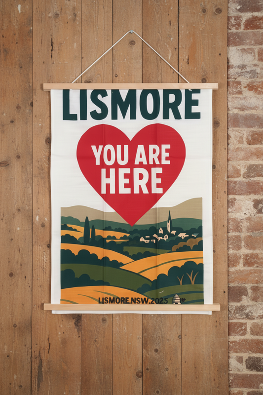 Linen Tea Towel - Lismore. You Are Here