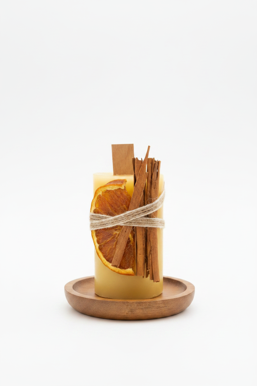 Pure Beeswax pillar candles. Bee Hive Garden
