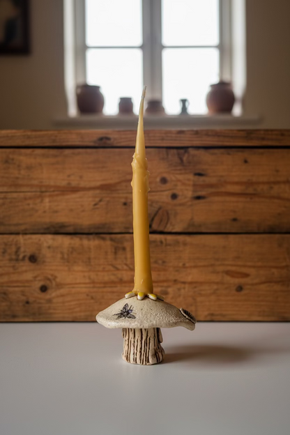 Hand-Dipped Pure Beeswax Taper Candles 12cm - The Hive’s Little Prayers