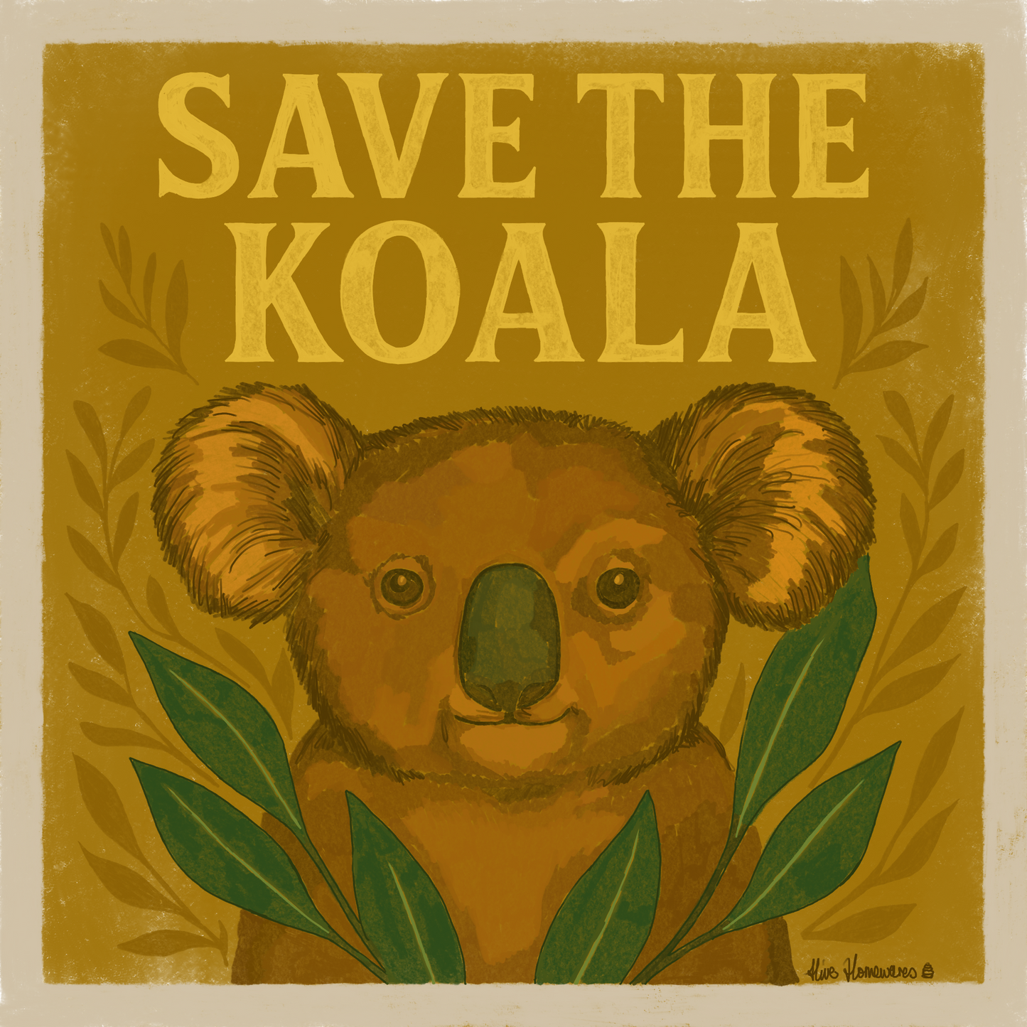 Save the Koala Decal - Car Window Decal (12x12cm)