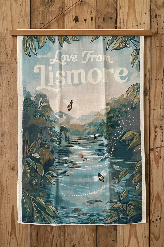 Linen Tea Towel 'Love from Lismore' - Stylish & Durable Kitchen Essential