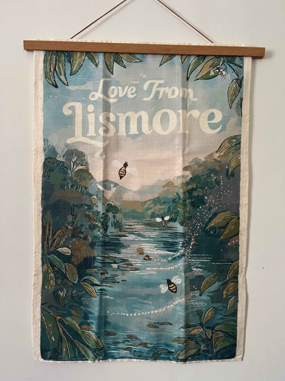 Linen Tea Towel 'Love from Lismore' - Stylish & Durable Kitchen Essential