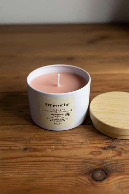 Peppermint Soy Candle - Calm the Hive with Soothing Scents 100g