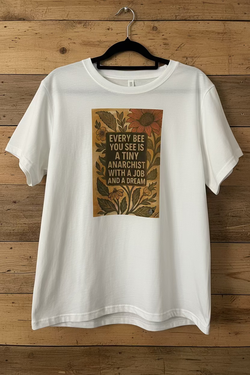 Organic cotton tshirt - Bee Tiny Anarchist