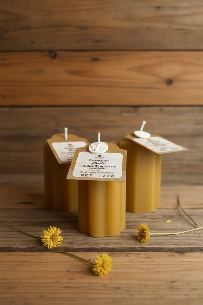 Pure Beeswax Shape Candles - 100g Bee Sanctuary Hive blend. Rosemary Lavender