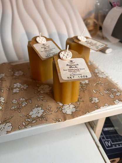 Pure Beeswax Shape Candles - 100g Bee Sanctuary Hive blend. Rosemary Lavender
