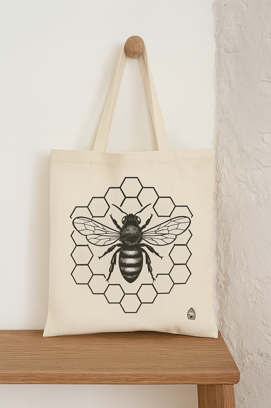 🐝 Bee & Honeycomb Print Tote