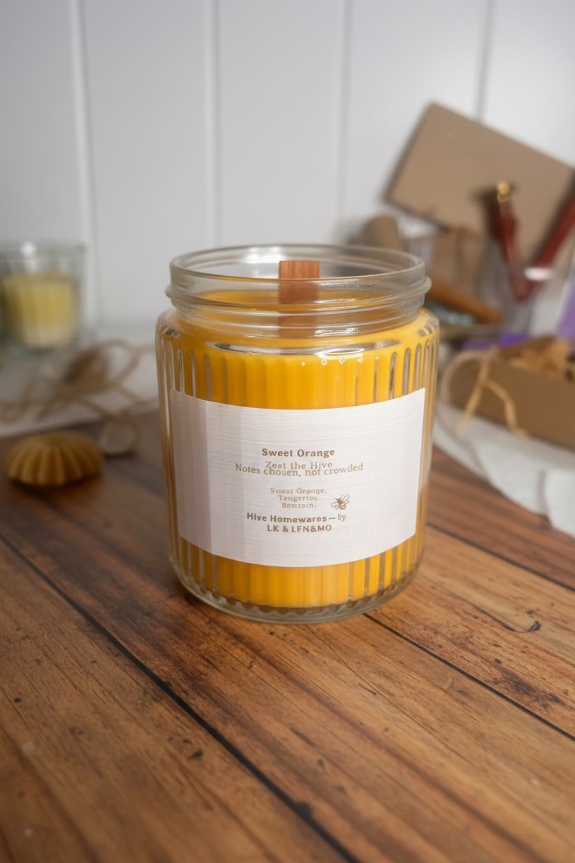 Soy beeswax blend, Sweet Orange candle. 400g
