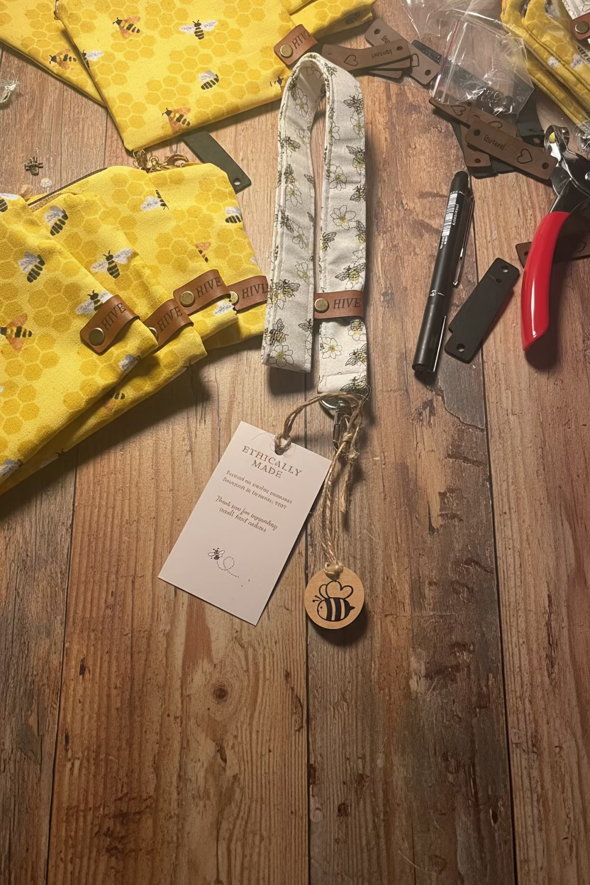 Handmade Bee Pattern Lanyard – Elevate Your Style & Keep Essentials Close