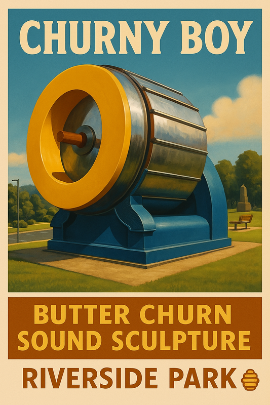 Churny Boy – Riverside Park’s Butter Churn Sound Sculpture