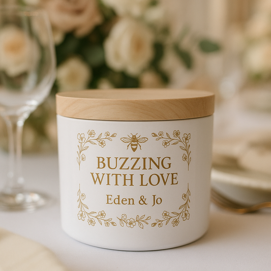 Personalised Wedding Favour Candles – Hive Homewares (Min. 24)