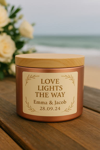 Personalised Wedding Favour Candles – Hive Homewares (Min. 24)