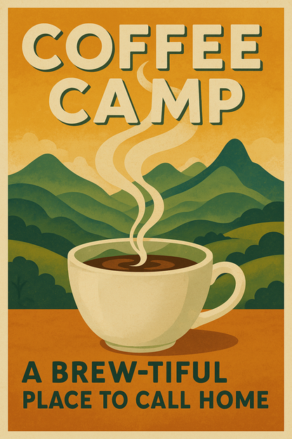 🌿☕ Coffee Camp Posters – Nostalgic Northern Rivers Collection