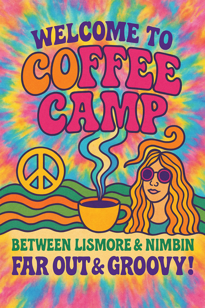 🌿☕ Coffee Camp Posters – Nostalgic Northern Rivers Collection