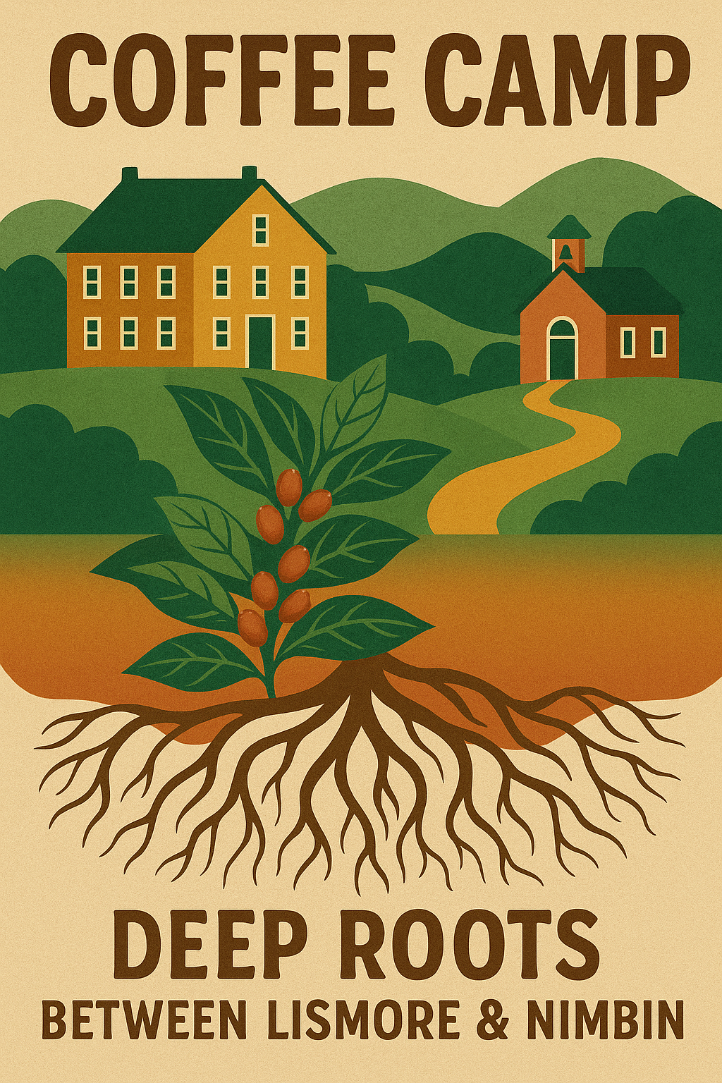 🌿☕ Coffee Camp Posters – Nostalgic Northern Rivers Collection