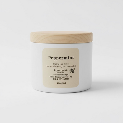 Peppermint soy candle