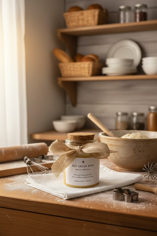 Easter Candle — ‘Hot Cross Buns’ - Hive Homewares