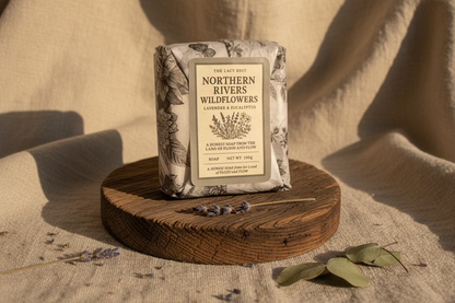 Northern Rivers Wildflowers Vegan Soap - Lavender & Eucalyptus Wrapped Edition by The Lacy Edit 150g bar