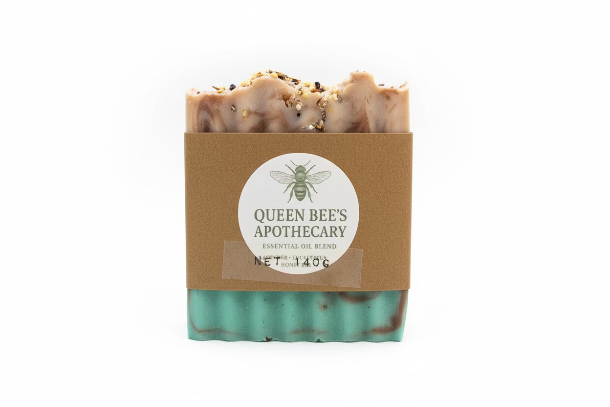 Lavender Eucalyptus Honey Soap - Queen Bee Apothecary 150g bar