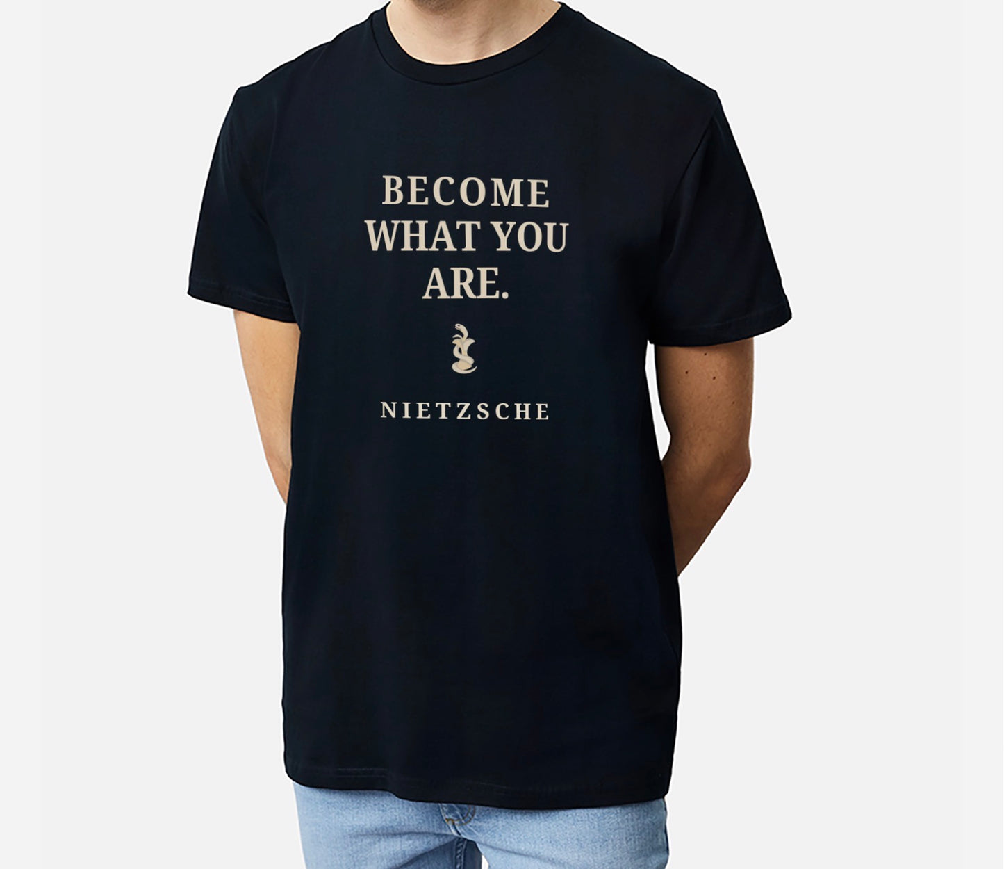 Become What You Are – Nietzsche Tee. Organic cotton. Men’s S-3XL
