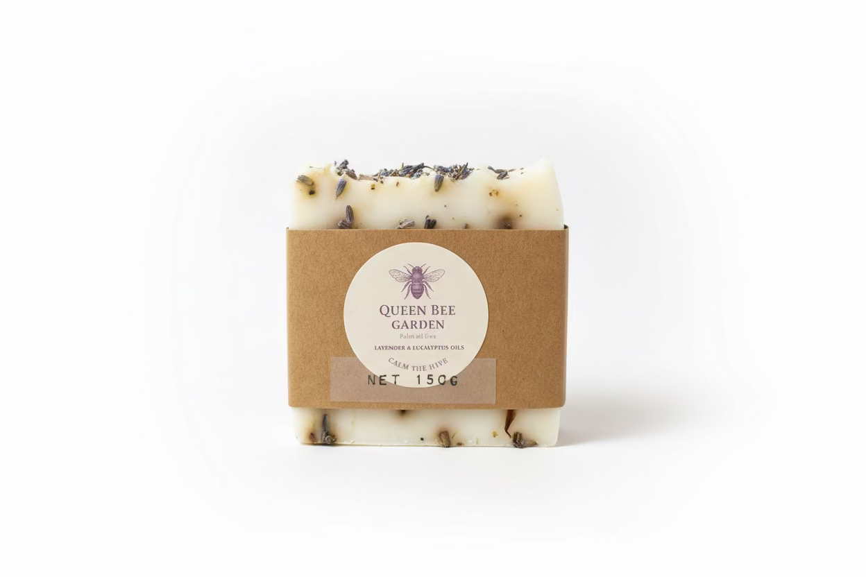 Lavender Eucalyptus Soap - Queen Bee Garden 100% Natural Handmade Bar