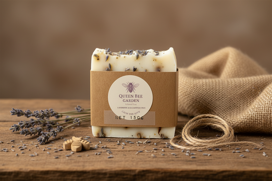 Lavender Eucalyptus Soap - Queen Bee Garden 100% Natural Handmade Bar