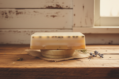 Lavender honey soap rustic background 