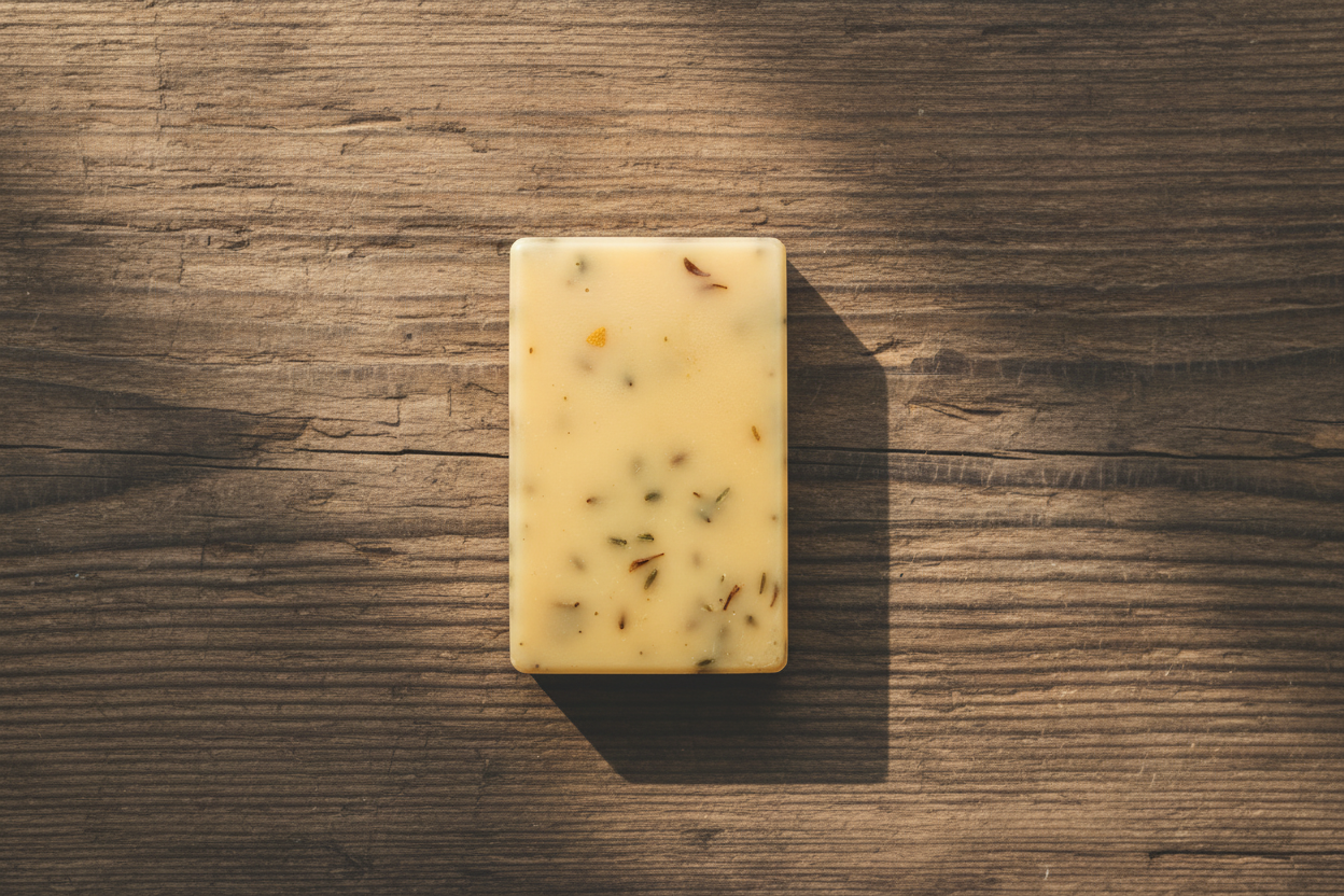 Lavender honey soap rustic background 