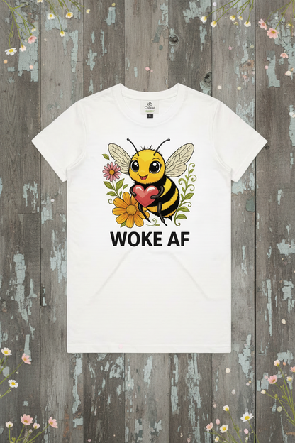 Organic tee bee design woke af