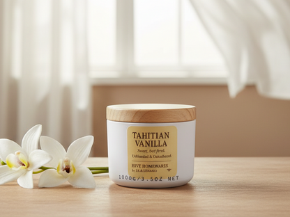 Vanilla candle small but mighty neutral living room background 