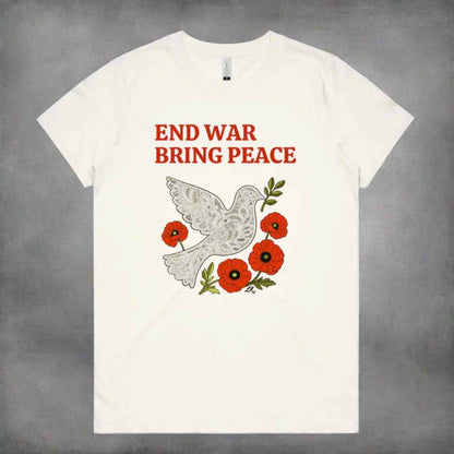 End War Bring Peace Tee - Poppy & Dove Edition in Organic Cotton